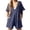 Navy*1, variant on Rompers for Women 2026 Solid Color Casual Short Sleeve V Neck Shorts Jumpsuits with Pockets Matching Loungewear