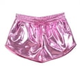 thumbnail image 3 of Women's Hot Shorts Shiny Metallic Short Pants (Pink XL), 3 of 5