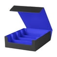 thumbnail image 1 of Caja de almacenamiento para cartas coleccionables de 4 filas, de cuero sintético premium, ideal para coleccionar cartas, organizador de exhibición Azul, 1 of 9