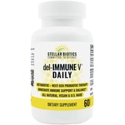 Stellar Biotics - del-IMMUNE V® DAILY 25mg - All-Natural Advanced Immune Support - Immediate High Potency Immune System Care - Metabiotic Treatment, Next-Gen Probiotic Therapy (60 Capsules)