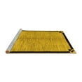 thumbnail image 2 of Ahgly Company Machine Washable Indoor Round Oriental Yellow Modern Area Rugs, 6' Round, 2 of 4