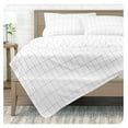 thumbnail image 3 of Twin XL Sheet Set - College Dorm Size - Premium 1800 Ultra-Soft Microfiber Twin Extra Long Sheets - Double Brushed - Sheets Set - Deep Pocket - Bed Sheets (Twin XL, Grid - White/Grey), 3 of 9