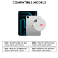 thumbnail image 6 of Pekarejue Keyboard Case for Apple iPad Pro 12.9-inch 2022 6th 5th 4th 3rd Generation: Smart Trackpad RGB Backlight, 360 Rotatable Cover and Pencil Holder for Apple iPad Pro 12.9 inch Navy Blue, 6 of 7
