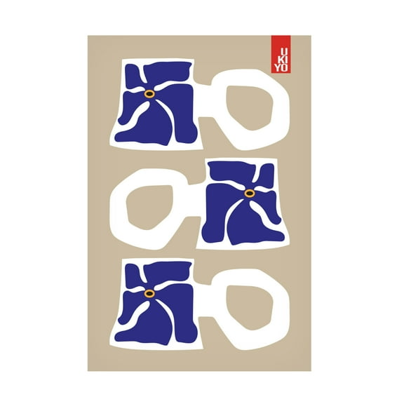 Trademark Fine Art Frances Collett  Ukiyo Mug Blue Canvas Wall Art