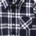thumbnail image 4 of Hicidod Kids Baby Boys Girls Plaid Flannel Jacket Long Sleeve Button Down Lapel Neck Shacket Coat Outwear With Pockets Clearance, 4 of 6