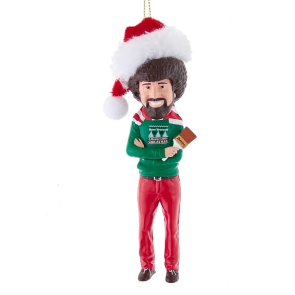 Kurt Adler Bob Ross with Hat Blow Mold Ornament