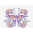 thumbnail image 4 of Vintage Floral Gradient Butterfly Adult White Crew Neck Short Sleeve Tee-XL, 4 of 4