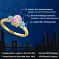 thumbnail image 2 of Gem Stone King 10K Yellow Gold Simulated Pink Opal and Blue Zircon Engagement Ring for Women | 2.05 Cttw | Oval Cabochon 8X6MM | Gemstone October Birthstone | Size 9, 2 of 6