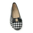 thumbnail image 3 of Women’s Black and White Houndstooth Ballerina Flats with Bow – Round Toe Slip-On Dress Shoes – Comfortable Casual Everyday Flats for Work, Office, Travel, or Evening Wear, 3 of 5