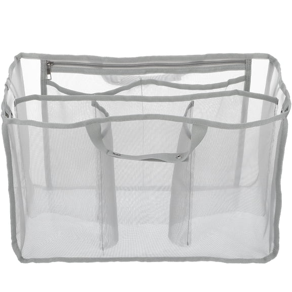 TEHAUX Large Grey Mesh Insert Beach Tote Bag for Travel, Swimming, Storage, Lightweight and Carry-All