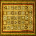 thumbnail image 1 of Ahgly Company Indoor Square Abstract Yellow Modern Area Rugs, 4' Square, 1 of 4