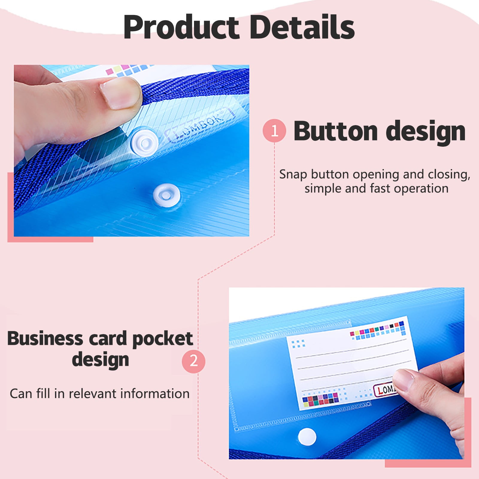 Mfigree Plastic File Folders Legal Size Expandable Document Folder with Snap Button Closure, A4 Expanding File Wallet Envelopes Pouch with Label Pocket, Office & Stationery