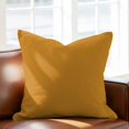 thumbnail image 3 of Throw Pillow Covers 18x18 Inch, Pure Ginger Yellow Decorative Pillow Cases for Couch Sofa Bed, Modern Solid Color Minimalist Art Cotton Linen Square Home Decor Pillowcases with Hidden Zipper, 3 of 6