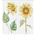 thumbnail image 2 of Watercolor Shower Curtain, Alluring Sunflowers Summer Inspired Design Agriculture, Fabric Bathroom Set with Hooks, 69W X 70L Inches, Earth Yellow Pale Yellow Green, by Ambesonne, 2 of 2