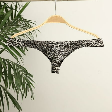 

Topwoner Men s Sexy T-Back Thongs Leopard Print Low Rise Underwear
