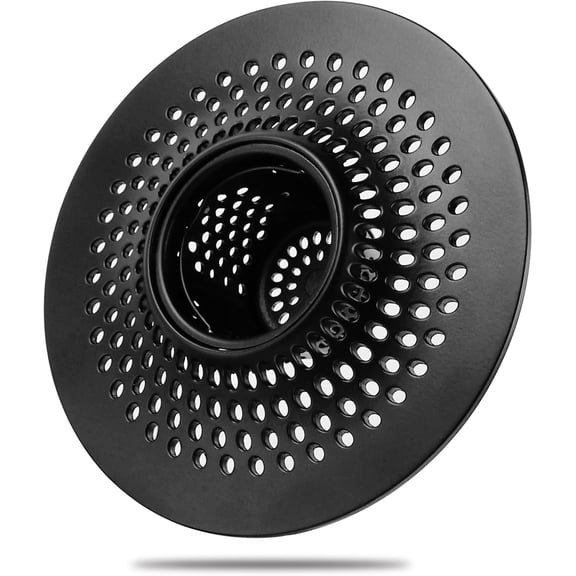Drain Hair Catcher Tub Drain Protector, Stainless Steel Bathtub Shower Drain Hair Stopper Strainer Trap for Shower Bathroom Sink to Catch Hair (Black)