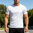thumbnail image 2 of ZHOGXU Daily Solid Color Sports Style Crew Neck Short Sleeve Men's T Shirts Casual Top Outdoor Activities, 2 of 5