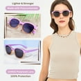 thumbnail image 4 of Leafael Personalized Initials Sunglasses for Women, Trendy Two Tone Purple Square Frame, Polarized UV400 Protection, Letter F, 4 of 6
