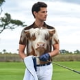 thumbnail image 3 of Balery Cow With Butterflies Camisa Polo de Hombre con Estampado, de Manga Corta y Tejido Medio, Camisa Tipo Golf Polo-3X-Large, 3 of 6