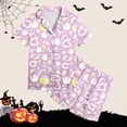 thumbnail image 5 of WEAIXIMIUNG Ensemble de Pyjama 2 Pcs pour Enfants Imprimé Graphique Manches Courtes Chemise à Boutons Shorts Ensemble de Pyjama 2-3 Ans, 5 of 5
