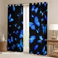 thumbnail image 2 of Manfei Chic Butterfly Blackout Curtains Set of 2 (52x84 Each),Wild Animal Window Curtains,Blue Black Curtains and Drapes For Girls Kids,Breathable Home Decor, 2 of 6
