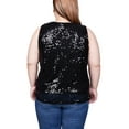 thumbnail image 3 of Plus Size Sleeveless Sequined Tank Top With Combo Banding, 3 of 3