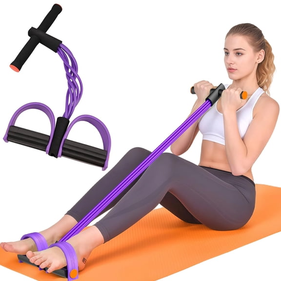 Pedal Resistance Bands with Handles, Upgrade 6-Tubes Elastic Bands for Exercise, Natural Rubber Foot Pedal Resistance Bands, Multifunction Fitness Bands for Abdomen, Waist, Arm, Leg, Pilates