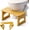 Foldable-wood, variant on Foldable Toilet Stool, 7 Inch Poop Stool for Bathroom, Bamboo Toilet Stool Squat Adult, Collapsible Squatting Potty Stool with Non-Slip Strip - Improve Squatting Posture and Comfort, Wood