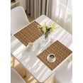 thumbnail image 5 of Vintage Rattan Placemats Set of 4, Minimalist Abstract Wicker Texture Brown Placemats for Dining Table, Place Mats for Kitchen Tabletop, Waterproof Wipeable Dining Table Mats Set, 5 of 9