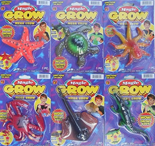JA-RU Mega Grow Crab Stingray Starfish Turtle Set 4 Magic Sea Creature Toys for sale online 
