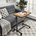 thumbnail image 3 of Gymax Table Roulante sur Lit Plateau de Nourriture pour Ordinateur Portable Bureau Inclinable Naturel, 3 of 10