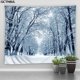thumbnail image 1 of Tapiz navideño colgante de pared fuera de la ventana, Paisaje de nieve, bosque, invierno, dormitorio, sala de estar, decoración del hogar, tela, 1 of 4