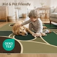 thumbnail image 4 of ODIKA 2'x3' Washable Throw Rug Non-Slip, Low Profile, Flatwoven, Easy Care Green Brown Geometric Elegance with Art Circular and Motifs Blend in for Hallway, Study Room, 4 of 7