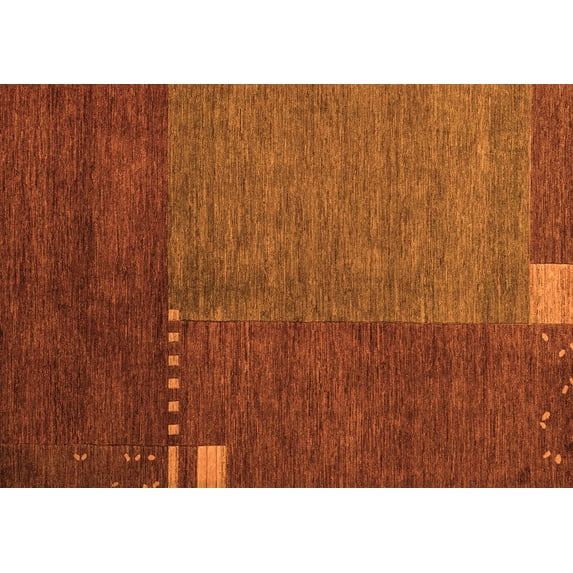 Ahgly Company Indoor Rectangle Abstract Orange Modern Area Rugs, 5' x 7'