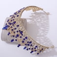 thumbnail image 3 of Couronne de Mariée Coiffe Cristal Robe de Mariée Accessoires de Coiffure pour Fête, 3 of 10