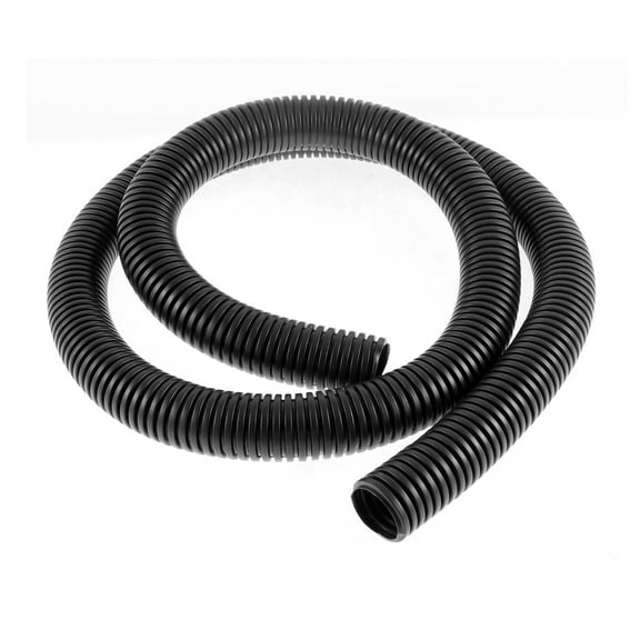 Uxcell 1.2 m Length 0.83'' ID x 0.98'' OD Plastic Corrugated Conduit Tube for Garden Factory Office Black