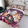 thumbnail image 3 of Kimetsu no Yaiba Conjunto de sábanas temático, trío de piezas, cómodo y amigable con la piel, diseño único, regalo de decoración para el hogar para familiares, amigos y fans,140cm *210cm, 3 of 6