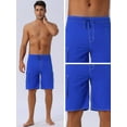 thumbnail image 4 of DARING DIVA Men's Solid Color Side Pockets Lining Summer Board Shorts 34 Blue, 4 of 6