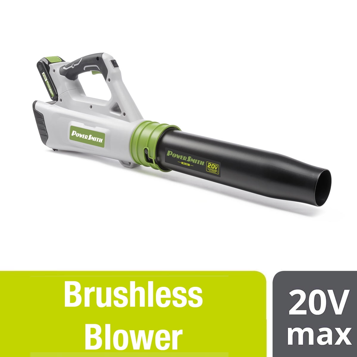 PowerSmith 20V Lithium Ion Battery Powered Cordless Brushless Motor Leaf Blower