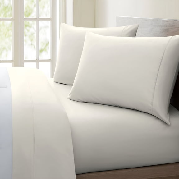 AUQ 1200 Thread Count 100% Egyptian Cotton Solid Sheet Set (Twin,Ivory)
