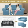 thumbnail image 6 of Sanmadrola Couch Cover Water Resistant Stretch Sofa Slipcover Jacquard Furniture Protector for Kids Pets Dog Cat, Dust Blue, Chair, 6 of 9