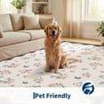 thumbnail image 3 of HIWEAVER Brown 10' x 13' Area Rug for Living Room Bedroom Washable Scalloped Bordered Floral Pattern Non Slip Indoor Carpet Room Decor, 3 of 8