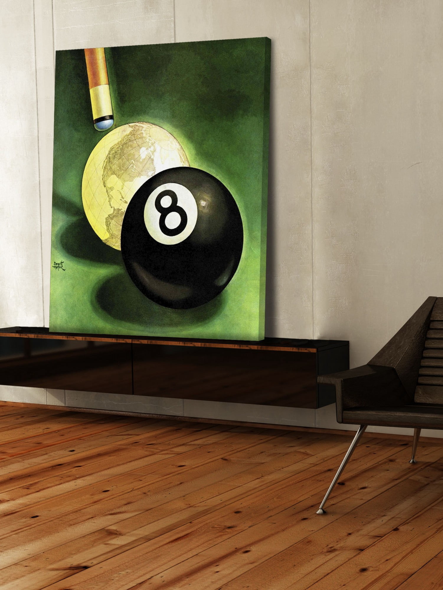 Marmont Hill World as Cue Ball by Emmett Watson Painting Print on Canvas