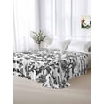 thumbnail image 6 of Black Flower Flat Sheet Only Twin Size, Soft Breathable Bed Top Sheets for Mattress, Vintage Farmhouse Boho Leaf Spring Plant Luxury Bedding Flat Sheets for Home Hotel Bedroom Bed Protection, 6 of 9