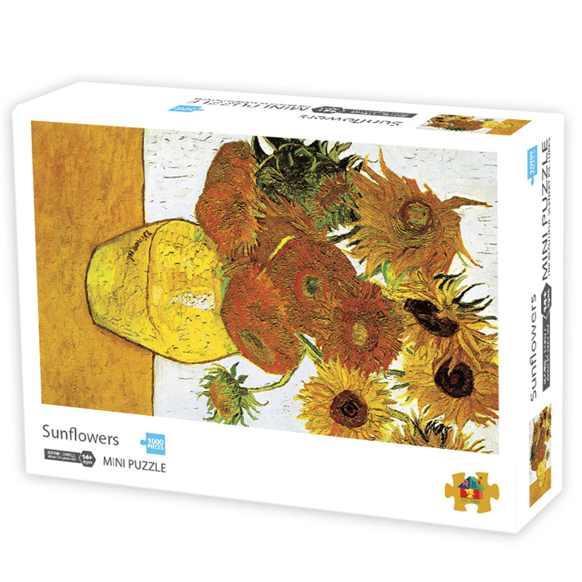 MY BIBY Wooden Jigsaw Puzzles 1000 Pieces for Adults Wood Sunflower Scenery Landscape Jigsaw Puzzles Toys 