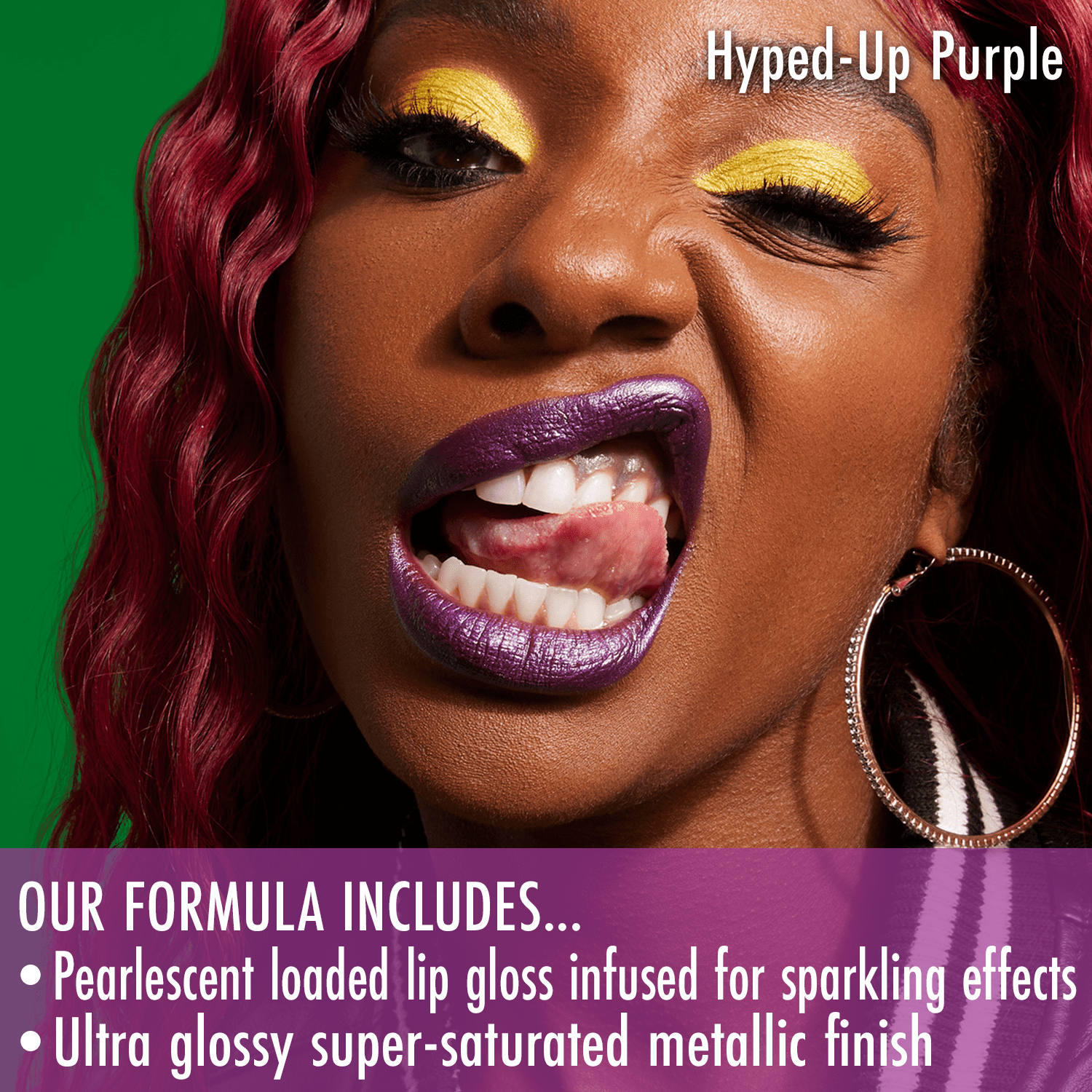 Black Radiance Cross Colours Metallic Liquid Lip in Hyped Up Purple