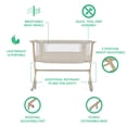 thumbnail image 4 of Evolur Stellar Moisés y cama junto a la cama, fácil de plegar y transportar, ligero y portátil, altura ajustable, colchón incluido, color beige, 4 of 5
