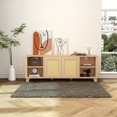 thumbnail image 4 of Homylin 64" Rattan TV Stand for 65/70 inch TV Living Room Storage Console Entertainment Center, 4 of 8