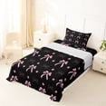 thumbnail image 3 of Erosebridal Princess Bow-tie Twin Sheet Sets for Girls, Black Pink Blossoms Flower Bedding, 3-Piece, 3 of 6