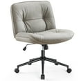 thumbnail image 6 of Glavbiku Cross Legged Office Chair, Armless Swivel Accent Chair with Wheels for Home Office,Khaki, 6 of 12